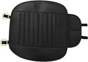 PLAFOPE PU Car Seat Cover Non Slip Protector for Front Seats Comfortable Cushion with Pocket for Daily Essentials Tailbone Relief Design Black