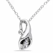 Natural Diamond Accent Calla Lily Pendant in Sterling Silver
