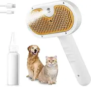 Pet Steam Brush for Dog & Cat – 3-in-1 Spray Hair Removal Comb – Steam for Shedding & Grooming – Water Brush Long & Short Haired Pets – Spritz Defur Comb (Steam Brush Empty Bottle)