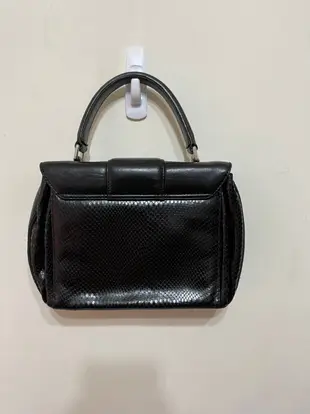 「 二手包 」 Deborah 真皮蛇紋手提包（黑）鐵2.5