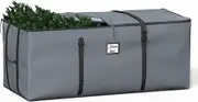 Kesfitt Extra Large Heavy Duty Christmas Tree Storage Bag, Grey, Zipper Closure, Fits Up to 9FT Artificial Tree, 600D Oxford Polyester, Dual Zippers