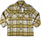 Kensie Jeans Women’s Small Yellow Plaid Shacket Oversized Plaid Button NWT