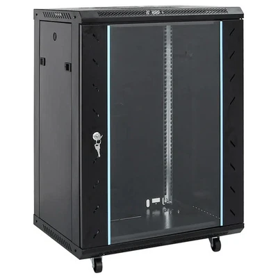 15U Network Cabinet with Swivel Feet 19 Inch IP20 53x40x80 cm Server Rack 30264