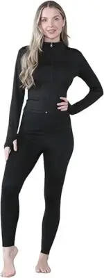 Ladies Two Piece Gym Set Women's Slim Fit Zip Up Top And Legging Coordinate Set