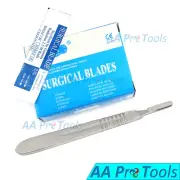 100 Sterile Scalpel Blades #20 + 1 Free Scalpel Knife Medical Handle # 4