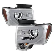 Spyder Proj Headlights Halogen Model- Light Bar DRL Chrome for Ford F150 09-14