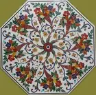 Pietar Dura Art Patio Table for Restaurant Decor White Marble Dining Table Top
