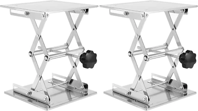 2 PCS 8 X 8 in Stainless Steel Lab Jack Sicissor Stand, 85Mm to 280Mm Expandable