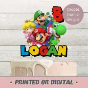 Super Mario Brothers Cake Topper Kids Birthday Party Personalised
