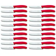 Victorinox Steak and Tomato Knife 11cm Wavy Edge - Set of 20 - Red 6.7831