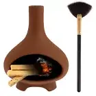Incense Holder Ceramic Incense Burner Chimney Incense Cone Burner with Brush ค