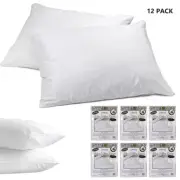 12 Pack Premium Fabric Zippered Pillow Cover Luxurious Bed Bug Protector Case