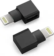 XSDtech Right Angle Lightning Adapter Compatible with Lifeproof,Otterbox Case - 90 Degree Male to Female,2-Pack