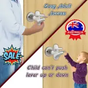 Door Lever Baby Safety Lock - Child Proof Door Handle 3M Adhesive