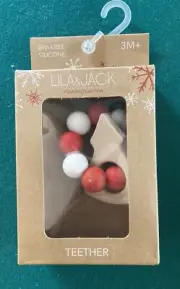 Lila & Jack Teether. Holiday Collection. 3 Months +. BPA Free Silicone & Wood.