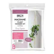 Birch Macrame Easy Square Pot Plant Hanger Kit DIY - Cream plant hanger