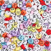 CHGCRAFT 400 Pcs 2 Colorled Greek Alphabet Bead Stretch Bracelets Making Kits with Clear Elastic Crystal Thread for Jewelry Making DIY Necklace Bracelet