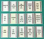 Apothecary Pharmacy Chemist Drugstore Set of 15 Original Bottle Labels 1950 NOS
