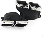 Compatible For Benz W205 Stainless Steel Carbon Fiber Dual Muffler Tip Tip Double Automobile Exhaust Tail Throat