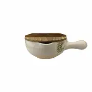 Tsuchi-raku kiln's clay pot, one-handled pot, 7 sun (Japanese unit From Japan