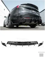 For 24-Up Tesla Model 3 Performance Style Glossy Black Rear Bumper Diffuser Lip