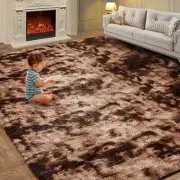 Fluffy Shag Area Rugs for Bedroom, 5x7 Ft Tie-Dyed Upgrade Anti 5x7 Feet Coffee
