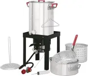 CreoleFeast TFS3010 Propane Deep Fryer 30-qt Turkey / 10-qt Fish, Steamer Set