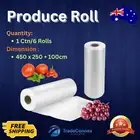 Upto 12 Rolls Clear Produce Roll Bags Reusable HD Gusset Freezer Grocery Bags
