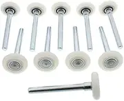 ABN Quiet Garage Door Rollers Nylon Door Wheels Replacement Garage Roller, White 2in 13 Ball Bearing 4in Stem 10pk
