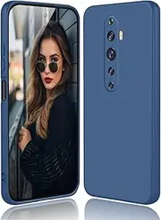 [DESSEN] Case for Oppo Reno 2Z (Reno2 Z) Mobile Phone Case - Liquid Silicone Protective Case Shockproof Camera Protection Case Thin Soft TPU Bumper Cover with Scratch-Resistant Microfibre Lining Blue