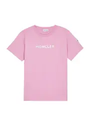 Moncler Kids Logo Cotton T-shirt (12-14 Years) - Pink 14 years