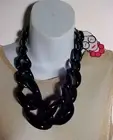 Iris Apfel X INC Statement Black Resin Chain Necklace 15 Links + Emoji Charm NWT