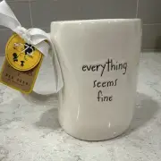 EVERYTHING SEEMS FINE Charlie & Kite Rae Dunn 19oz Mug Peanuts 75th Anniversary