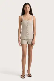 Lila Mini Short Oatmeal - Final Sale
