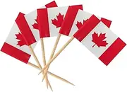 Canadian Flag,Canada Flag Small Stick Hand Held Flags Decorations | Cupcake Toppers Cocktail Picks Food Flags Cake Topper