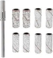 eMagTech 60PCS Small Sanding Bands with 3.1mm Mandrel Nail Drill Bit for Nails Polish Acrylic Nails Gel Manicures and Pedicure 80/120/180/240Grit Grey