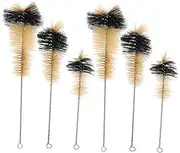 LALAFINA Reversible Flask Brush 6pcs Set Bottle Cleaning Brush Pig Hair Bristles Chemicals Cleaning Brush