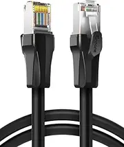 Enmane Cat6 Ethernet Cable10FT, High Speed Shield (SFTP) 1Gpbs 250Mhz LSZH Cat6 LAN Network Cable with Gold Plated Rj45 Connector for,Router,Modem Black