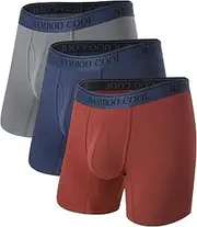 [BAMBOO COOL] Men's Underwear Boxer Briefs 360° Cooling Mesh Breathable Moisture-Wicking Underwear for Men 3 Pack, 3b