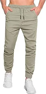 [Generic] 6 Memory Foam Workwear Solid Colour Trousers Men's Casual Sports Slim Fit Trousers Big and Tall Sports