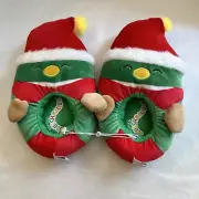 SQUISHMALLOWS ELF DUCK PLUSH CHRISTMAS SLIPPERS HOLIDAY SIZE 13/1 NWOT