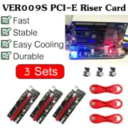 3sets Data Cable VER009S PCI-E Riser Card PCIe 1x -16x USB3.0 Bitcoin Mining