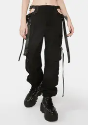 [Namilia] Black Cut Out Workwear Pants