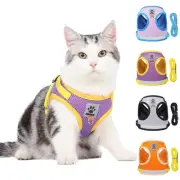 Kitten Dog Cat Walking Harness Leads Leash Collar Pet Vest Mesh Strap Adjustable