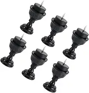 FONDOTIN 6Pcs Flameless Solar Powered LED Tealight Candles Outdoor Rainproof Decor for Halloween with Black Holders Safe Durable for Use