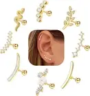 8PCS 16G Cartilage Earrings Set - Opal CZ Helix Tragus Jewelry