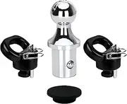 60618 Puck System Gooseneck Hitch Ball Kit with 2 Gooseneck Safety Chain Anchors, 60618 gooseneck Ball kit Compatible with Dodge Ram 2500 3500 2013-2024, Replace GNXA2062-30000Lbs GTW/7500Lbs VTW