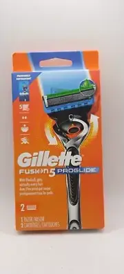 Gillette Fusion5 Proglide Includes 1 Razor and 2 Cartridges NEW SEALED