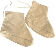 GANAZONO 1 Pair Lace Up Rain Boots Foot Cover Pure Cotton Double Layer Sweat Absorbent Inner Cover for Men Women Beige Comfortable Breathable Rain Boot Accessory