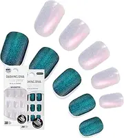 Dashing Diva The Intergalactic Collection: Iridescent Blue, Pink, Green False Nails, Square Shape, Glossy Finish, 20 Pieces